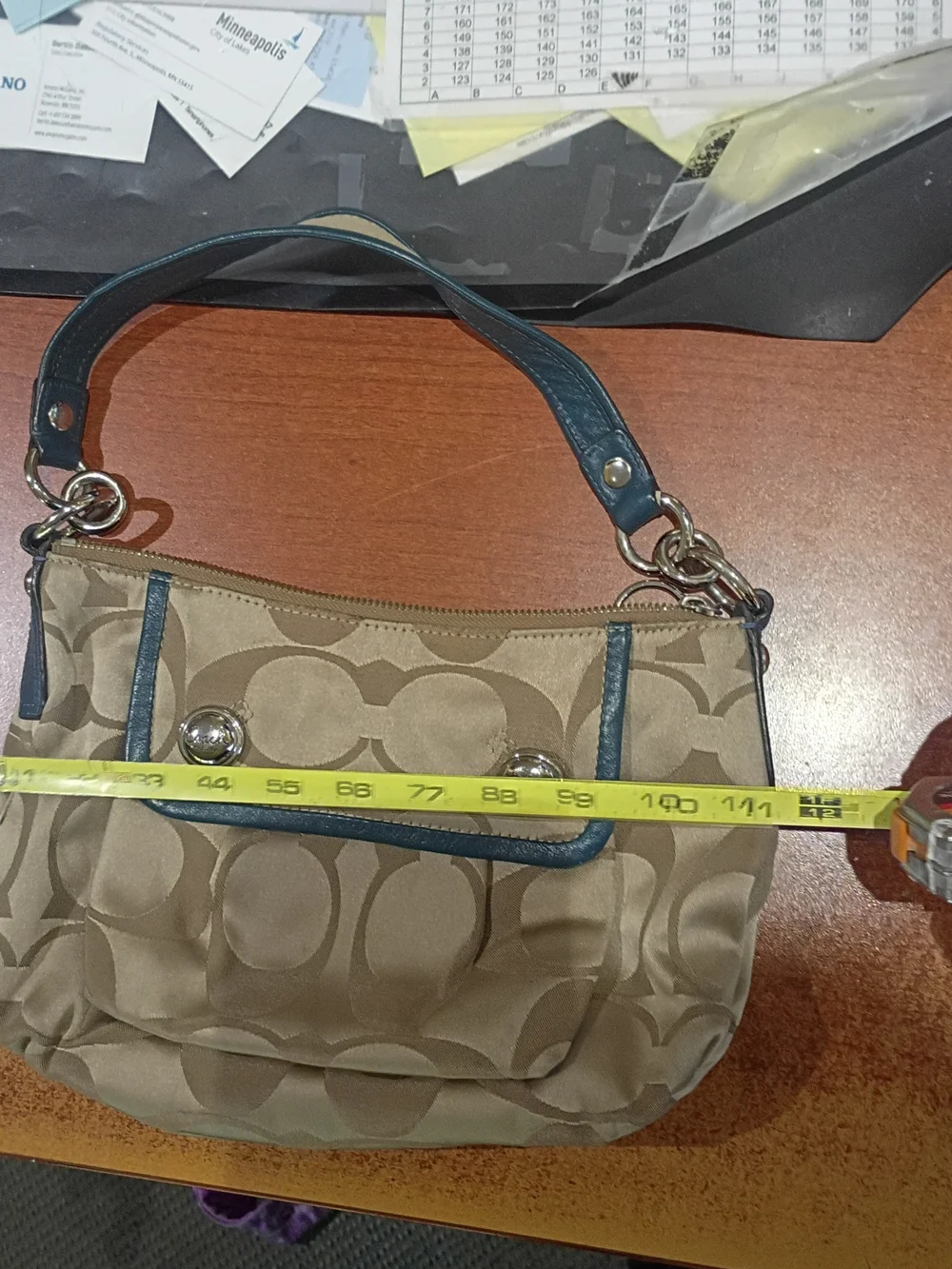 Coach everyday flap teal